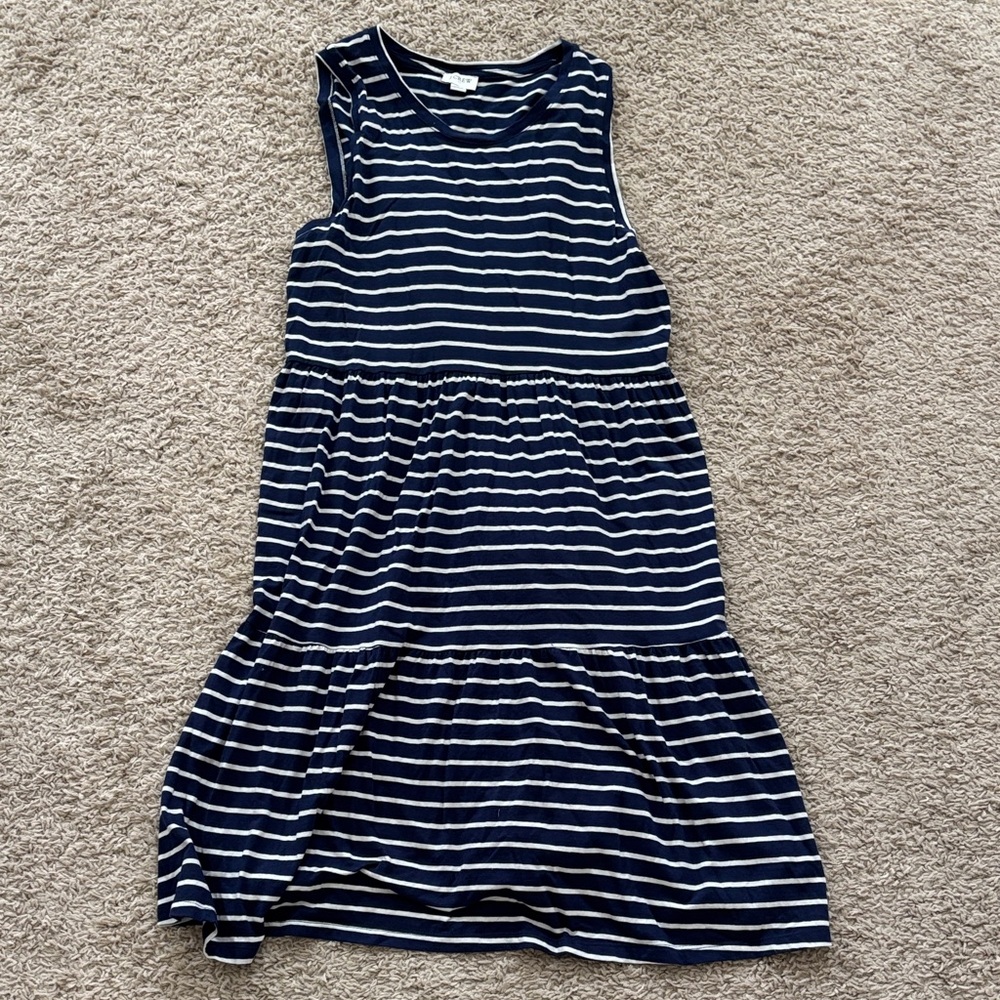 J. Crew women’s Navy and White Striped Dress